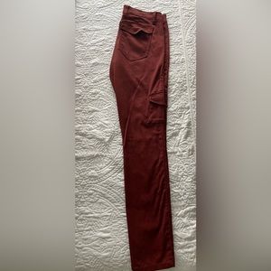 Burgundy straight leg cargo style pants